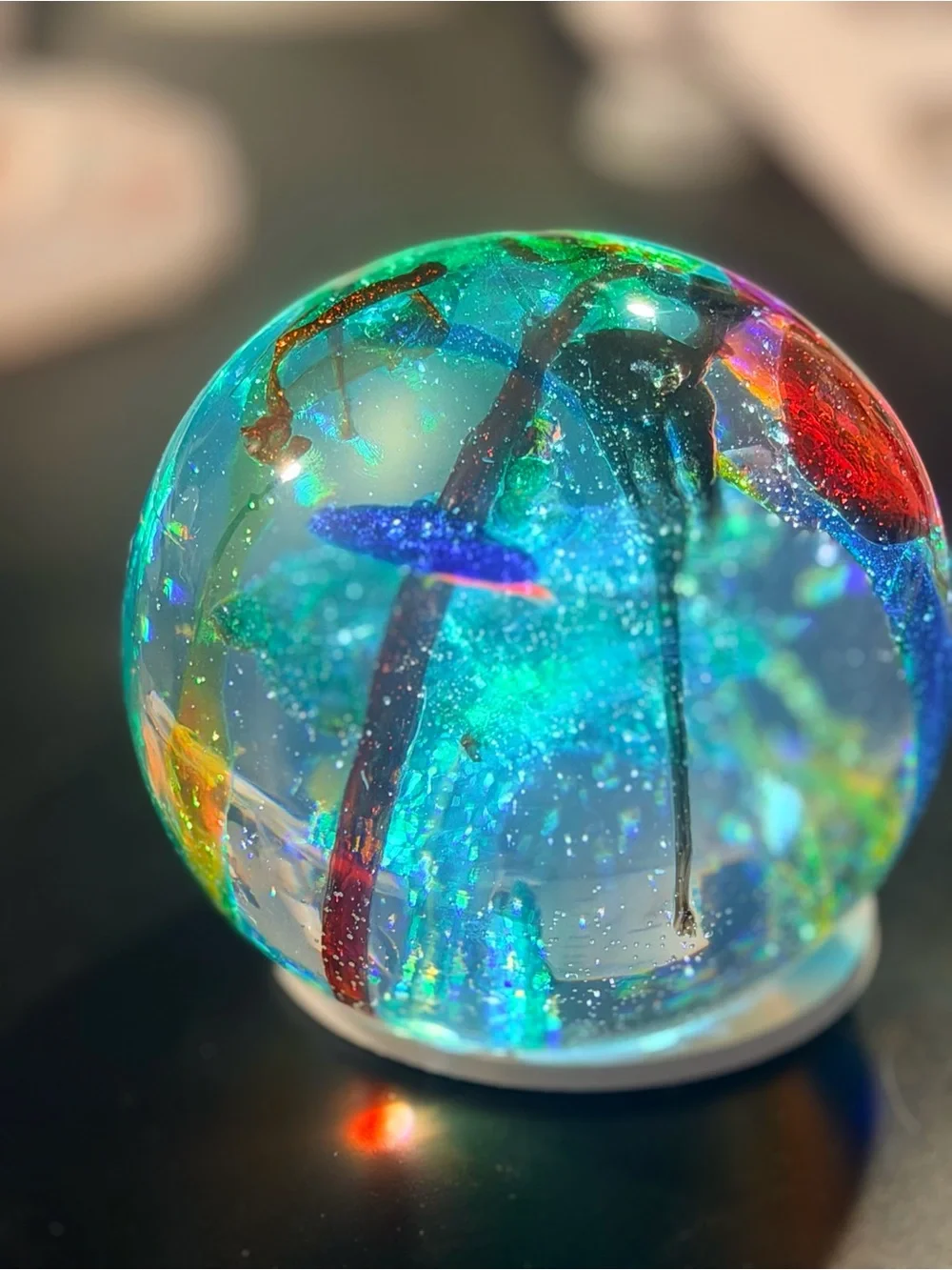 Colorful Hand-made resin Art Sphere - Multicolor